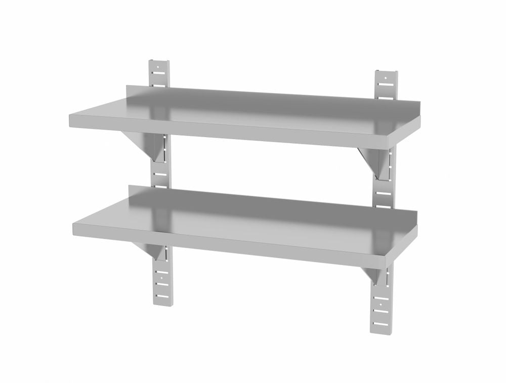 Étagère murale double, réglable, avec 2 supports - HENDI