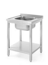 Table d’évier avec étagère – vissée, profondeur 600 mm - HENDI