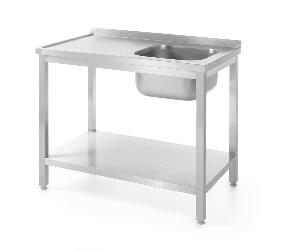 Table d’évier avec étagère – vissée, profondeur 600 mm - HENDI