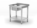 Table d’évier avec étagère – vissée, profondeur 600 mm - HENDI