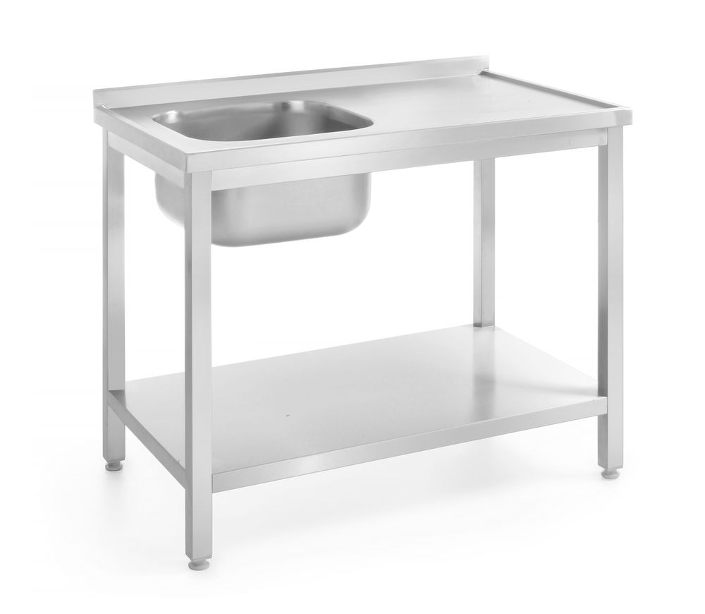 Table d’évier avec étagère – vissée, profondeur 600 mm - HENDI