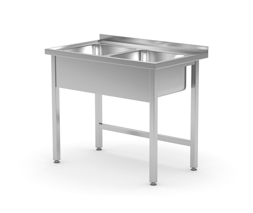 Table avec 2 éviers – soudée - HENDI