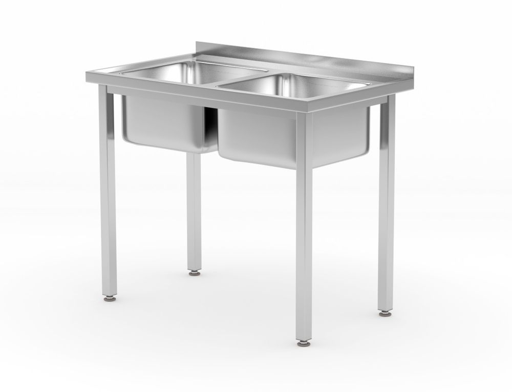 Table avec 2 éviers – vissées - HENDI