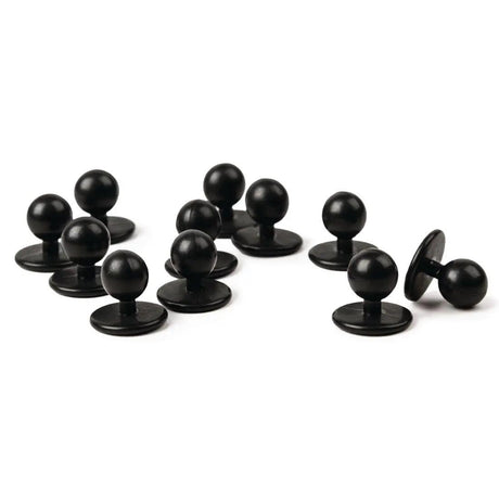 Boutons amovibles Whites noirs (Lot de 12) - FRANCE CHR