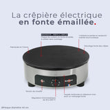 Crepiere electrique émaillée - gamme standard - chassis rond Ø 40 cm - KRAMPOUZ