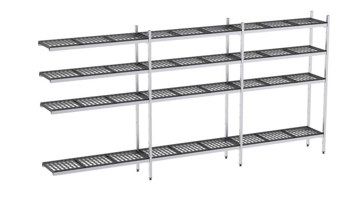 Rayonnage aluminium angle 3543x370 1700 4 niveaux- DISTFORM - EAA00086