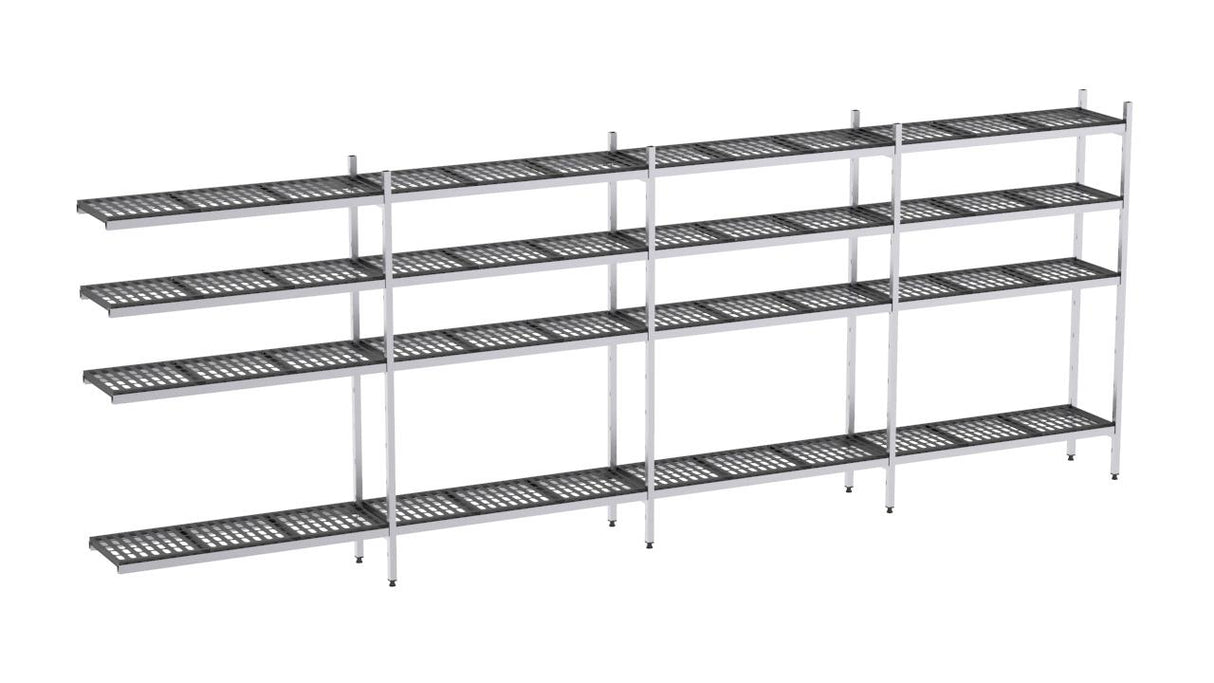 Rayonnage aluminium angle 4888x370 1700 4 niveaux- DISTFORM - EAA00101