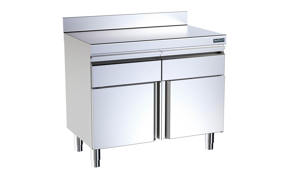 Module adossé avec portes battantes et tiroirs 800x700x850- DISTFORM - F0078108