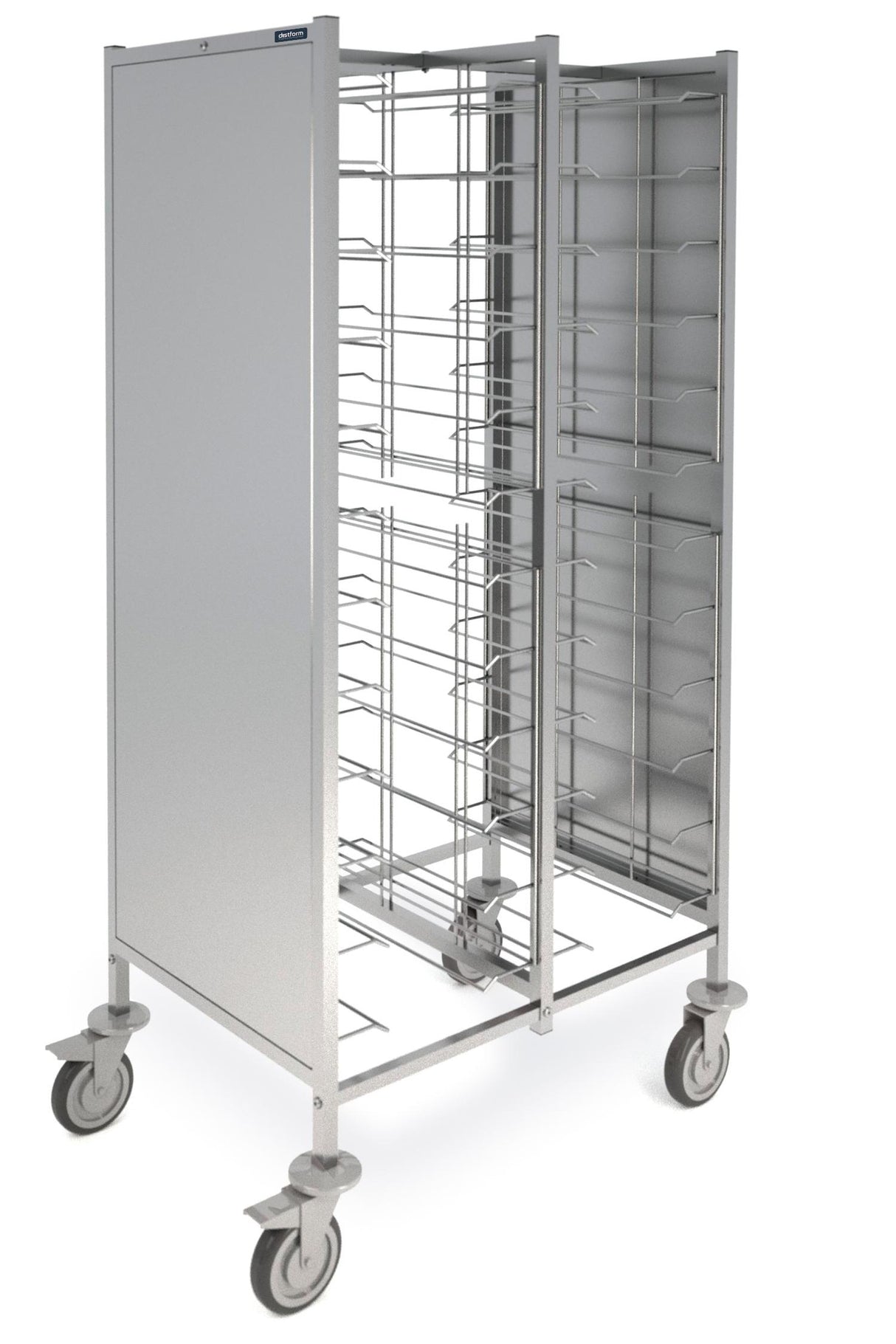 Chariot à plateaux double fermé 970x650x1720 (12 + 12 paires de glissières)- DISTFORM - F0261202