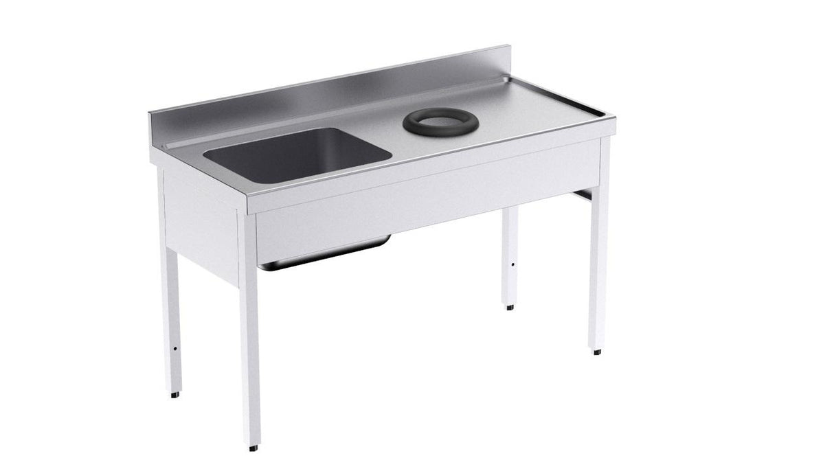 Bâti plonge avec orifice vide-déchets 1400x600x850 à gauche- DISTFORM - FBAI0614