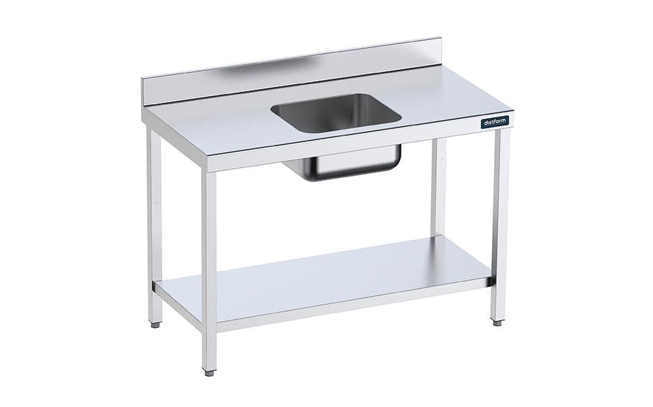 Table de 1800x600 avec bac C et étagère- DISTFORM - FCCE6018