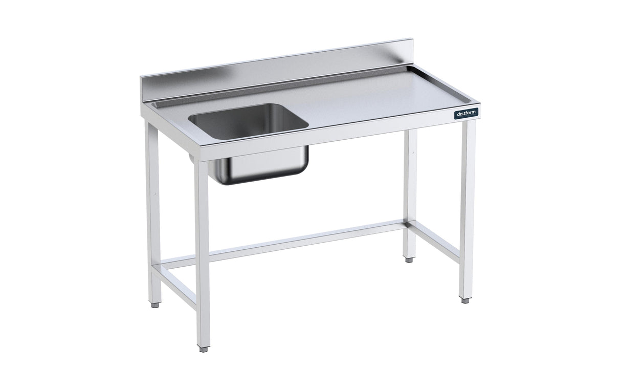 Table de 1000x600 avec bac G, bord anti-ruissellement et renforts- DISTFORM - FCIRS610