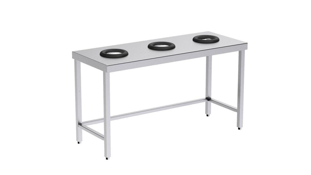 Table de recyclage ouverte centrale 1500x600x850- DISTFORM - FCR36015