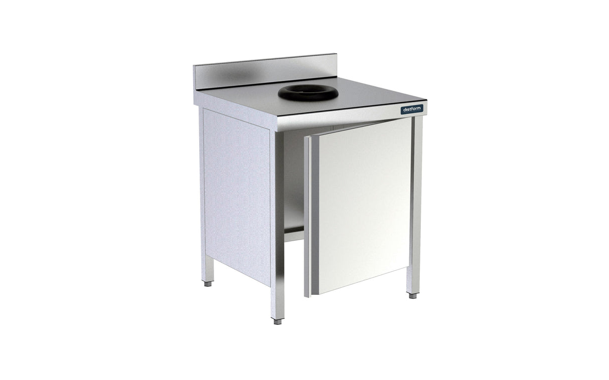 Table adossée 700x600 avec orifice vide-déchets- DISTFORM - FMPA7060