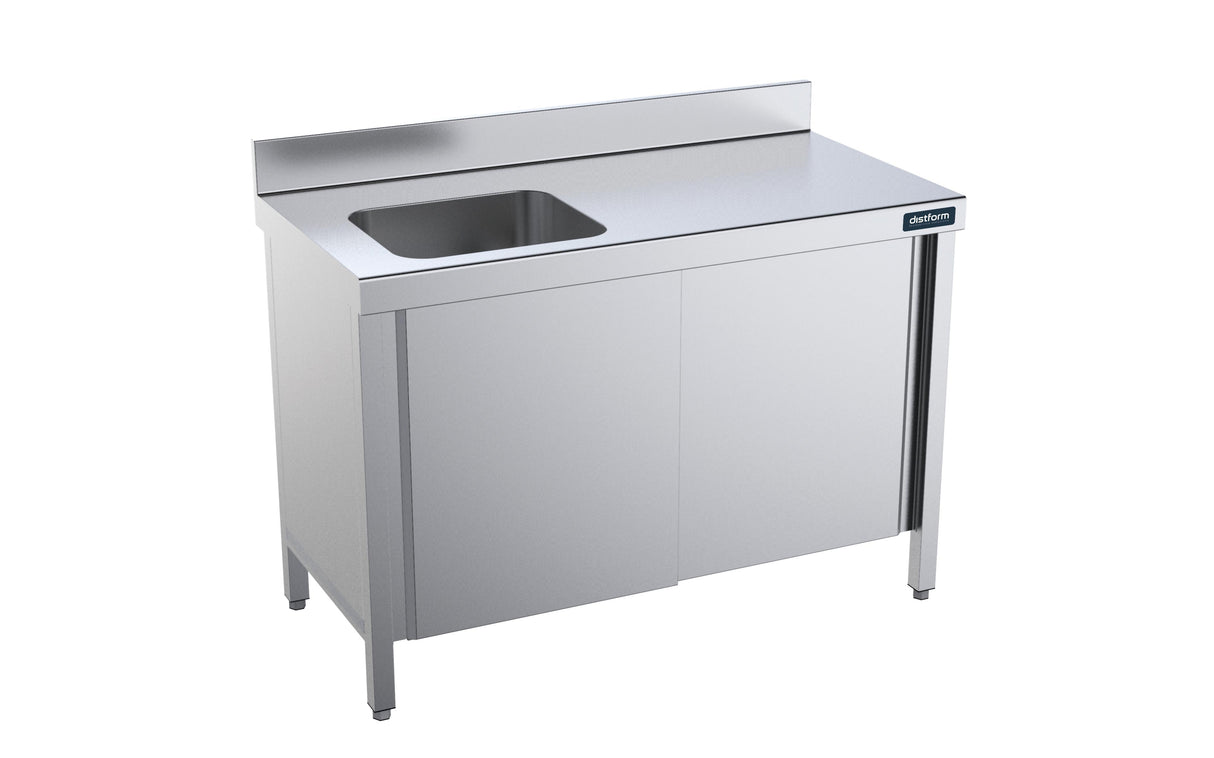 Table de 2200x600 avec portes et bac à gauche- DISTFORM - FPCI6022