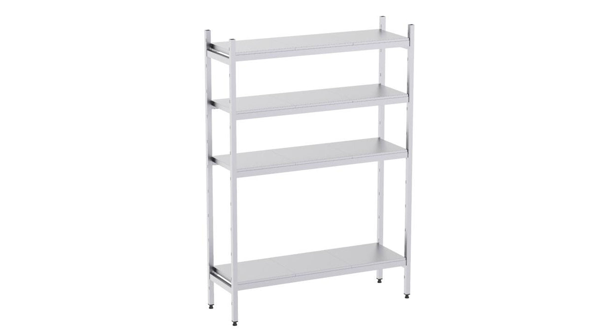 Rayonnage en acier inoxydable linéaires 1260x500 lisse 4 niveaux- DISTFORM - KIT00627