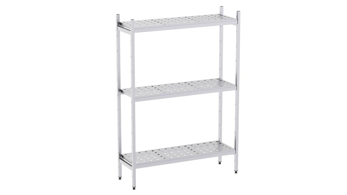 Rayonnage en acier inoxydable linéaires 1560x400 perf. 3 niveaux- DISTFORM - KIT00754