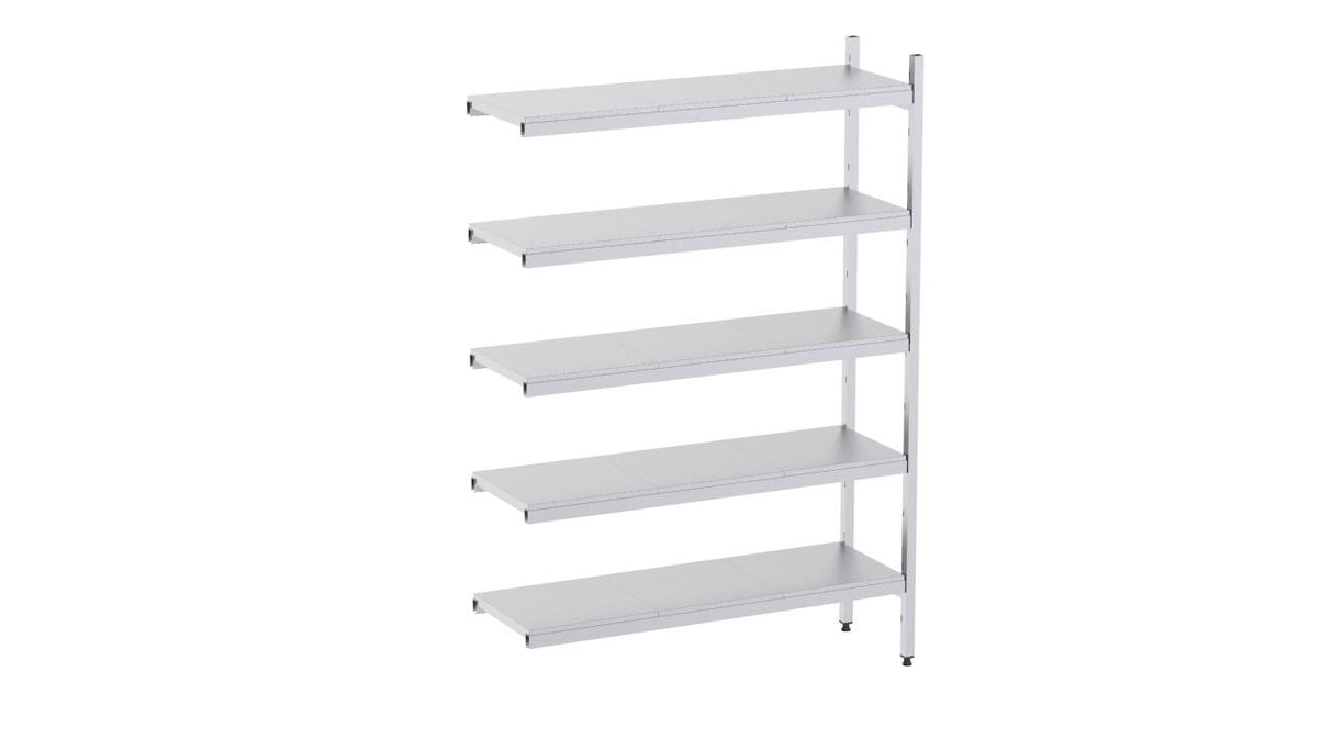 Rayonnage en acier inoxydable d'angle 930x500 lisse 5 niveaux- DISTFORM - KIT02686