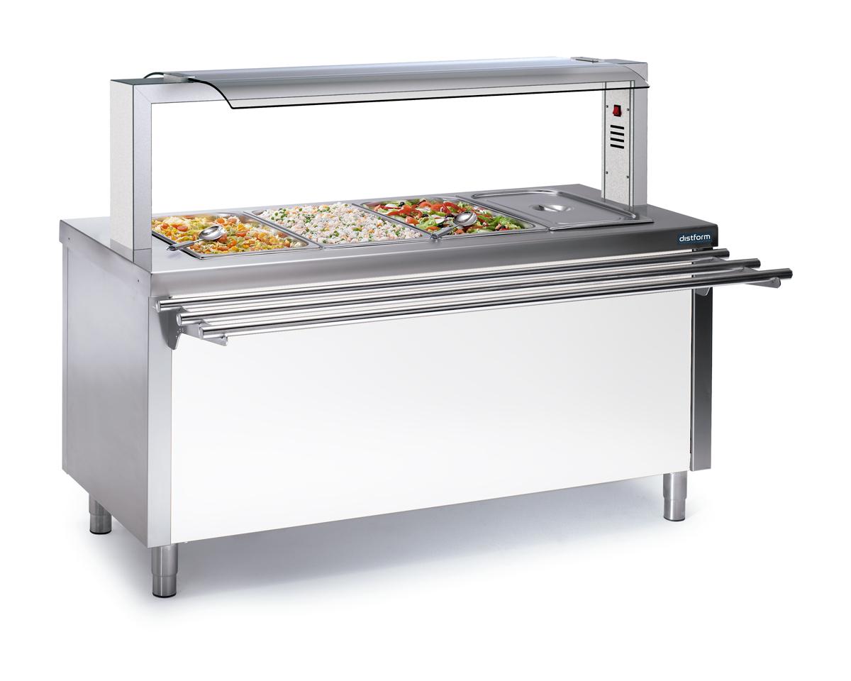 Panneau décoratif blanc kit îlot central bain-marie 4 GN finition unie- DISTFORM - S1010914
