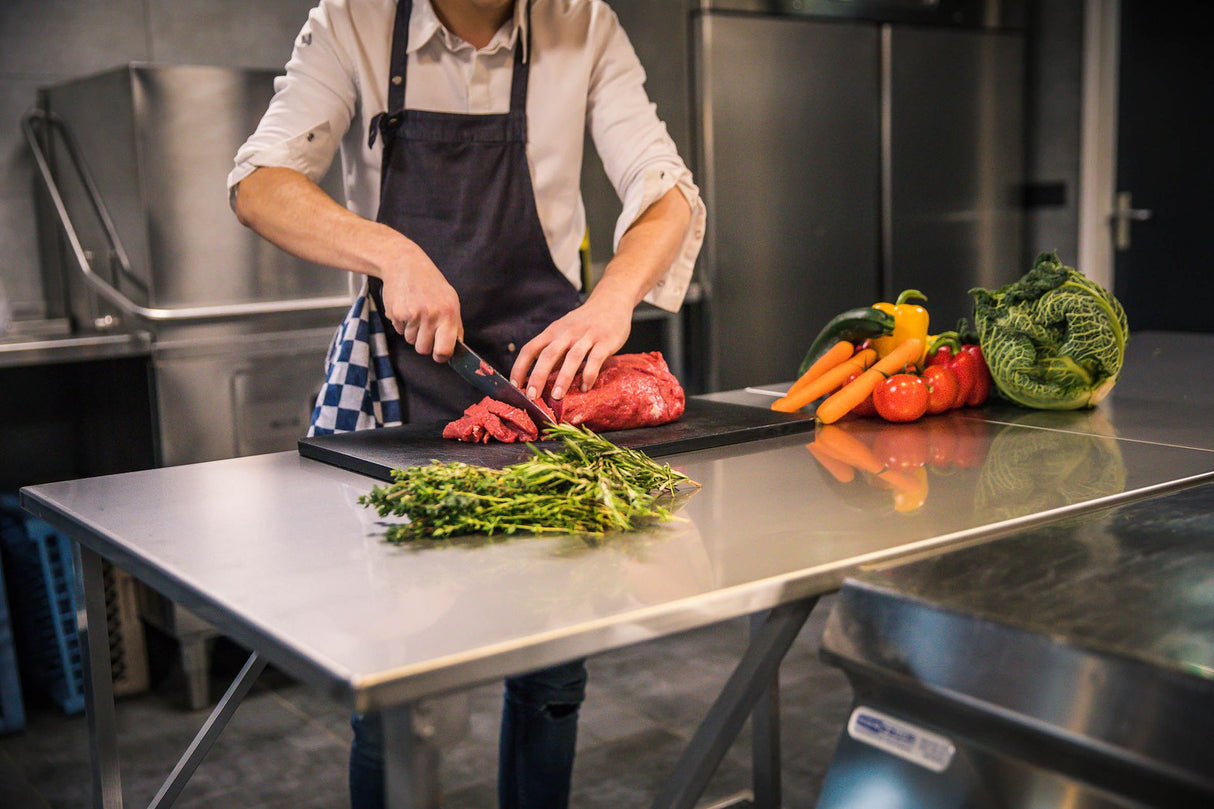 SOLID200 - Table de travail pliable en acier inoxydable 200x80x90 cm - VEBA - 1 pcs