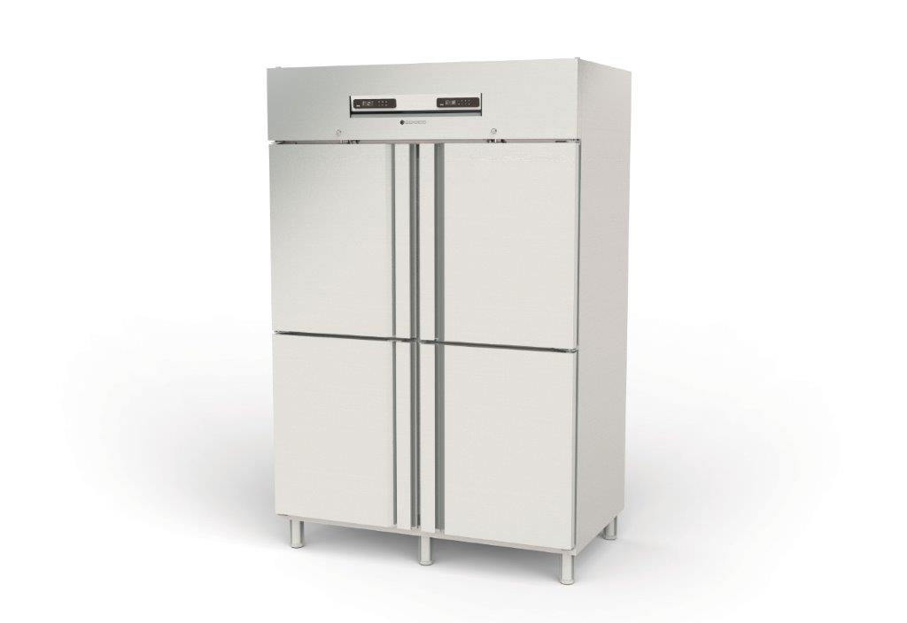 Armoire GN2/1 bi-température 4 portillons inox 1050l