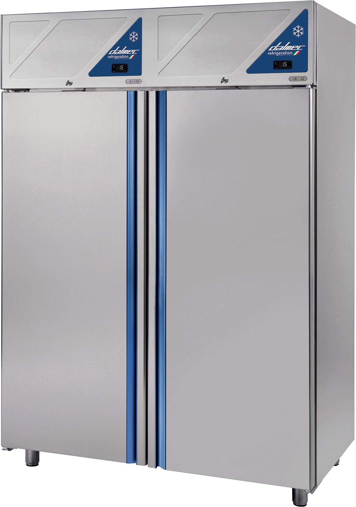Armoire réfrigérée GN 2/1 avec groupe logé - 0 / +10°C / 0 / +10°C - 1400 L - 2 portes pleines - DA1400PP-3 - Dalmec