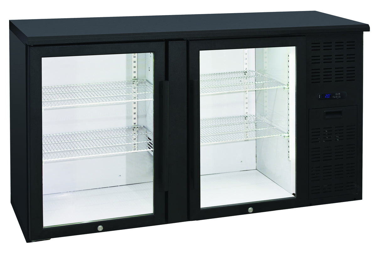 Arrière-bars Skinplate - 2 portes vitrées - 315 litres - 4 étagères - Groupe logé - AB200V - Nosem