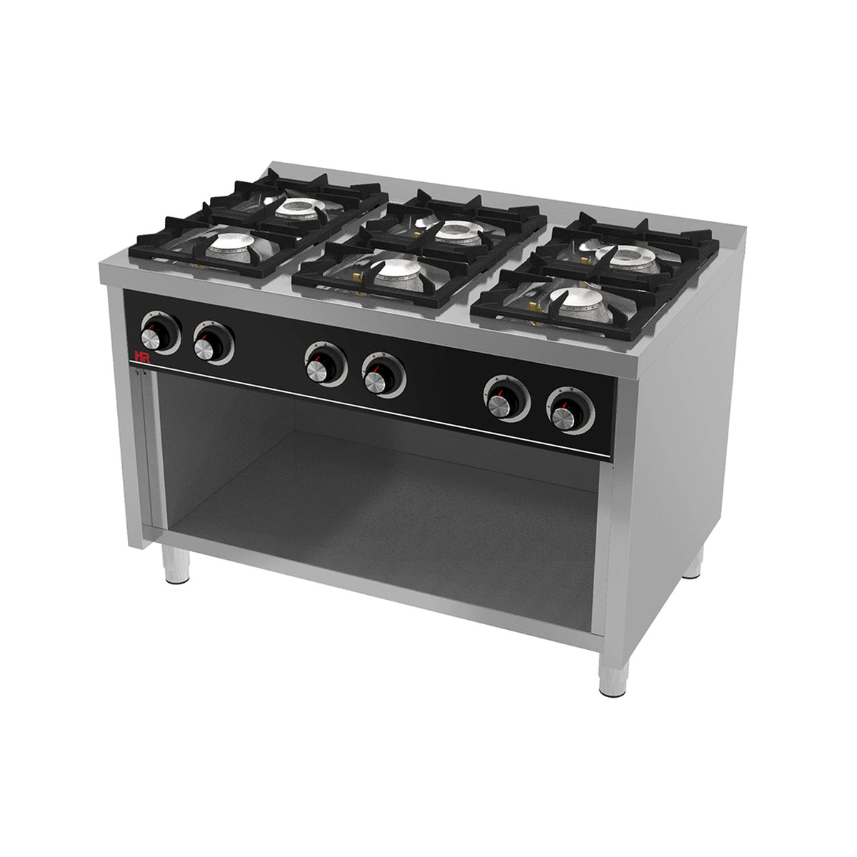 Fourneau 6 feux vifs s/750  sur placard - C6F750E - CODIGEL