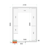 Panneaux de chambre froide 80 mm - CR 210x300x220 WD - TEFCOLD