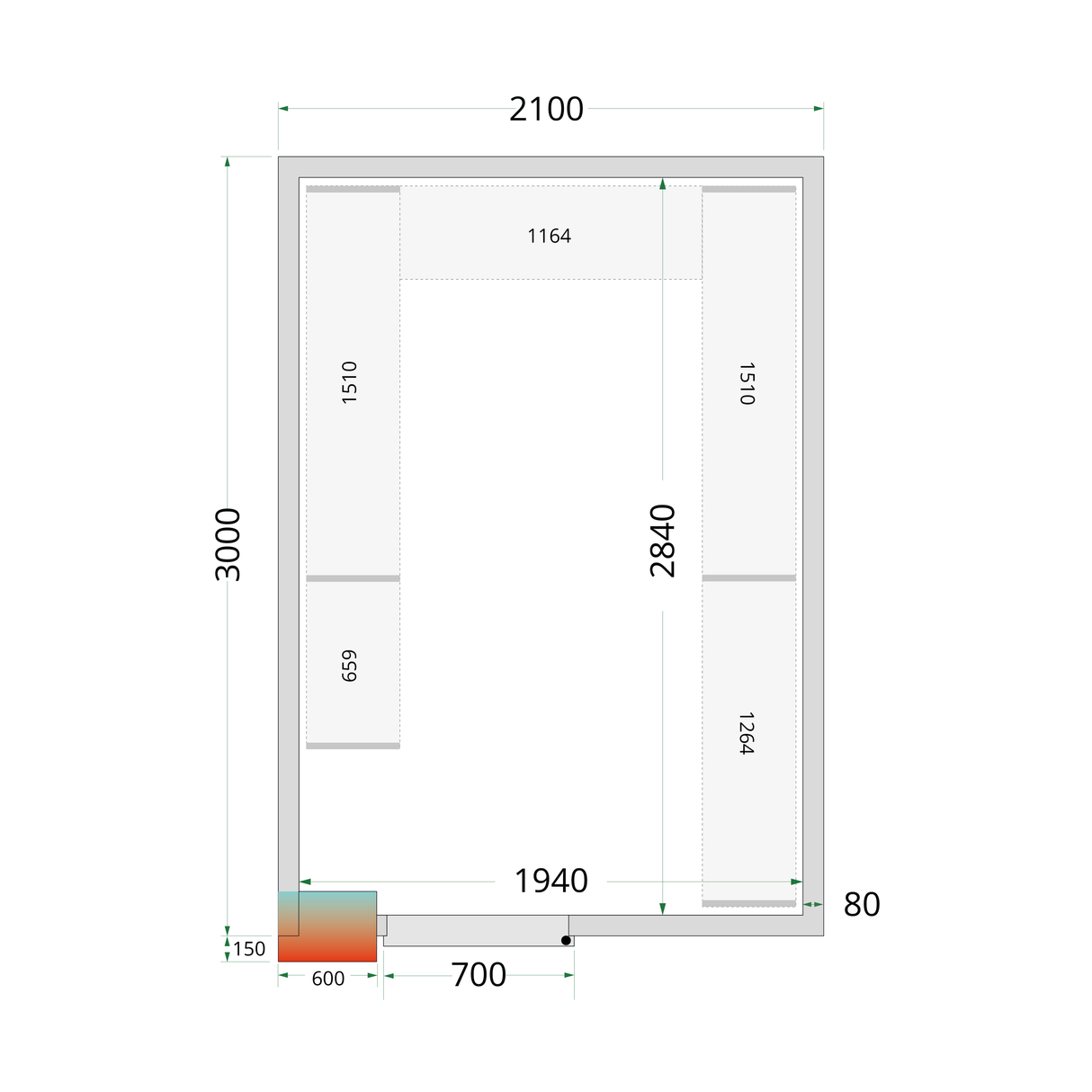 Chambre froide - CRPF2130 - TEFCOLD