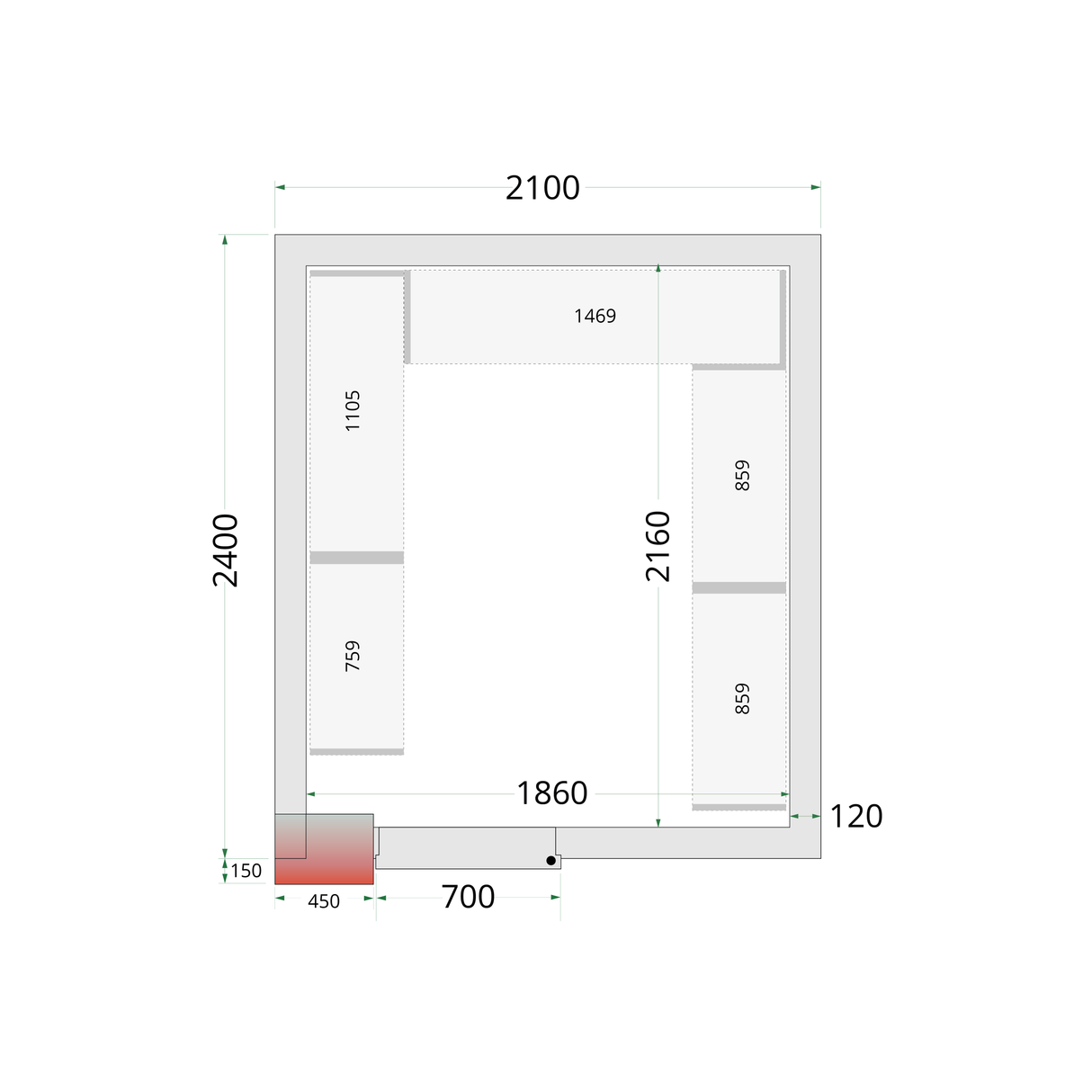Chambre froide négative - CRNF2124 - TEFCOLD
