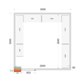 Panneaux de chambre froide 80 mm - CR 300x300x220 WD - TEFCOLD