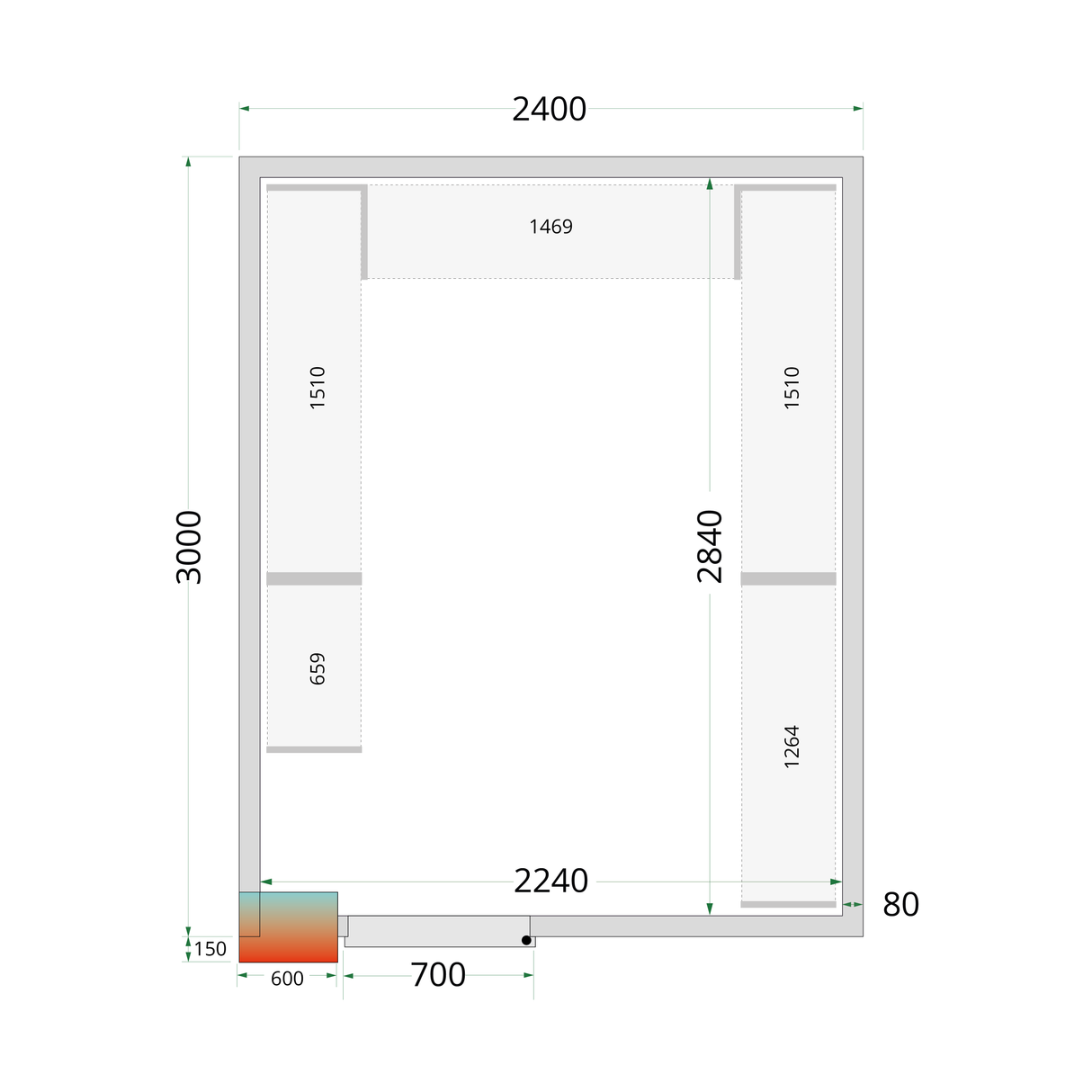 Chambre froide - CRPF2430 - TEFCOLD