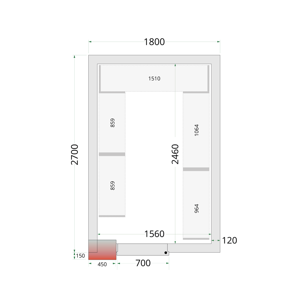 Chambre froide négative - CRNF1827 - TEFCOLD
