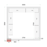 Panneaux de chambre froide 120 mm - CR 300x300x220 WD - TEFCOLD