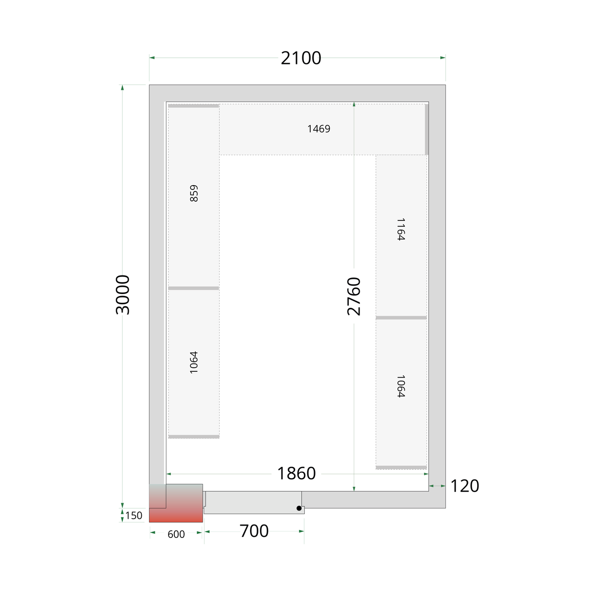 Chambre froide négative - CRNF2130 - TEFCOLD