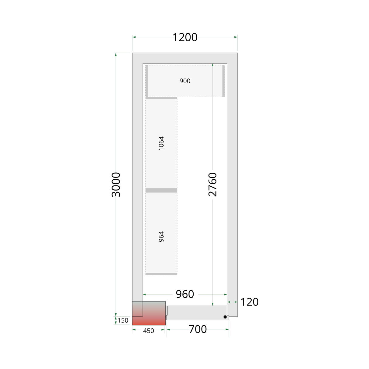 Panneaux de chambre froide 120 mm - CR 120x300x220 - TEFCOLD
