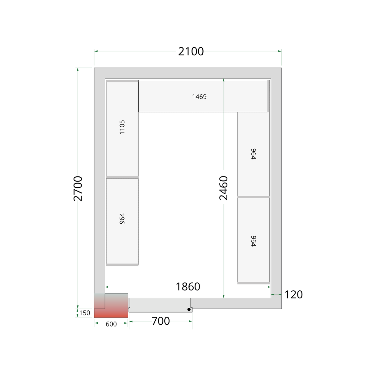Chambre froide négative - CRNF2127 - TEFCOLD