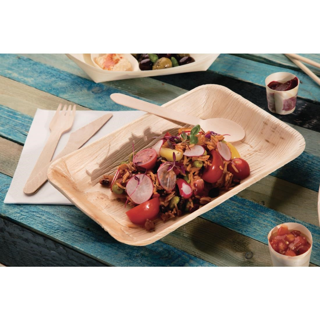 Assiettes creuses rectangulaires en feuilles de palmier Fiesta Compostable 250mm (lot de 100)
