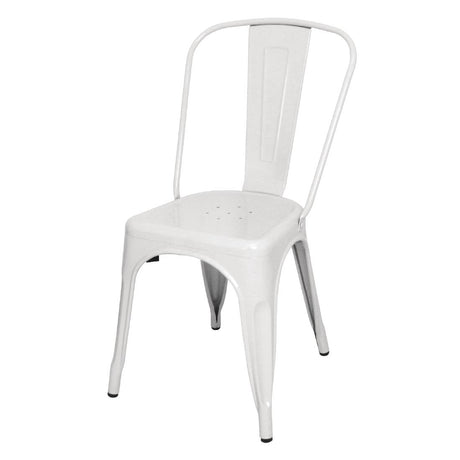 Chaises en acier blanc Bolero Bistro (lot de 4)