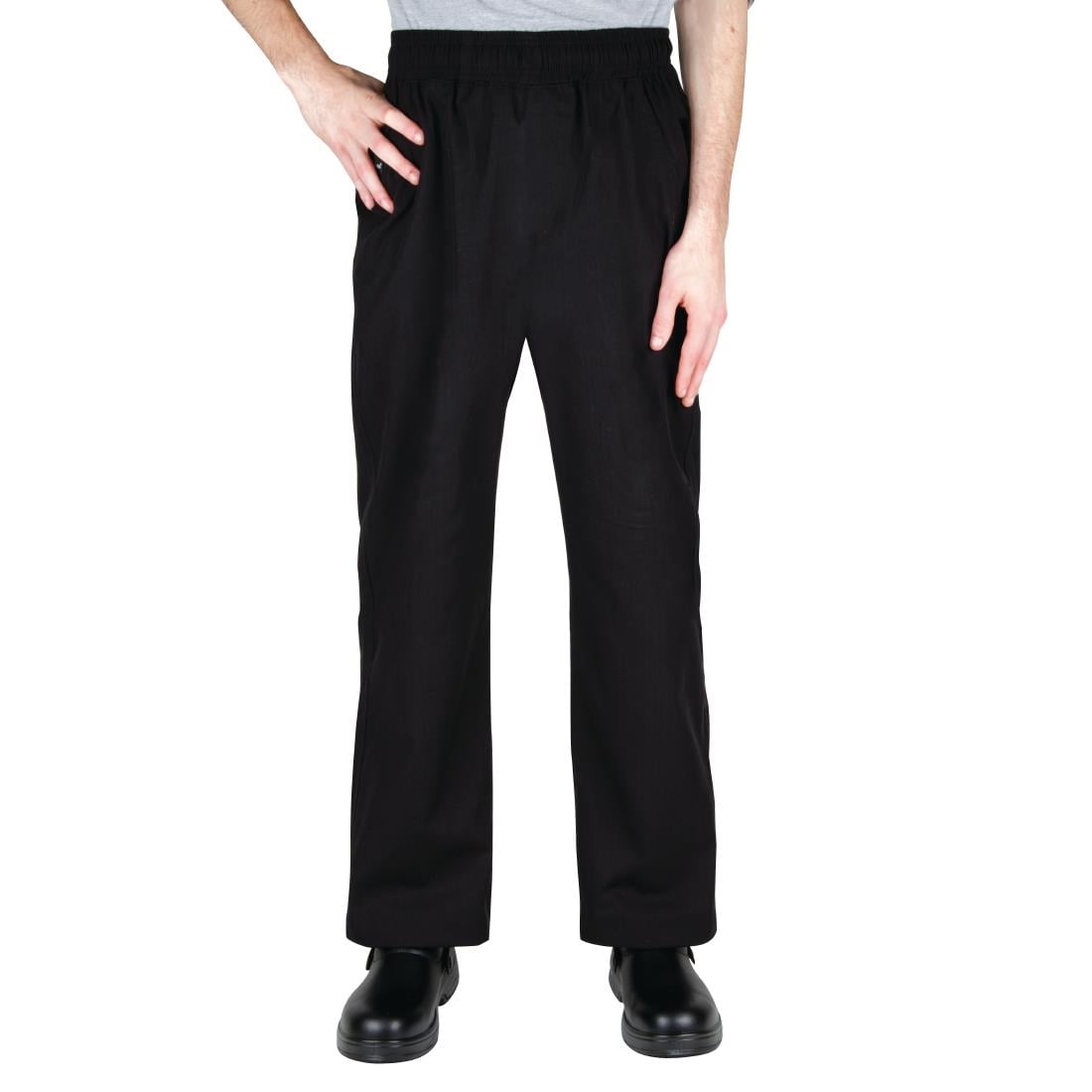 Pantalon de cuisinier ample unisexe Chef Works Better Built Baggy noir - NISBETS