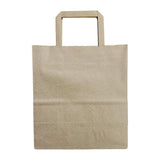 Sacs moyens en papier marron à poignées plates Fiesta Recyclables (lot de 250)