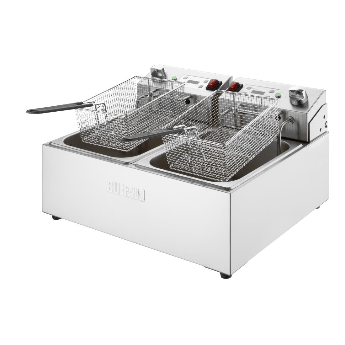 Friteuse électrique double avec minuterie Buffalo 2x5L