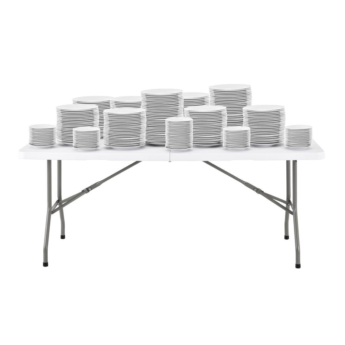 Table pliante rectangulaire Bolero blanche 1,8 m - NISBETS