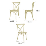 Chaises à dossier croisé en résine Bolero Manhattan effet bois naturel (lot de 4)