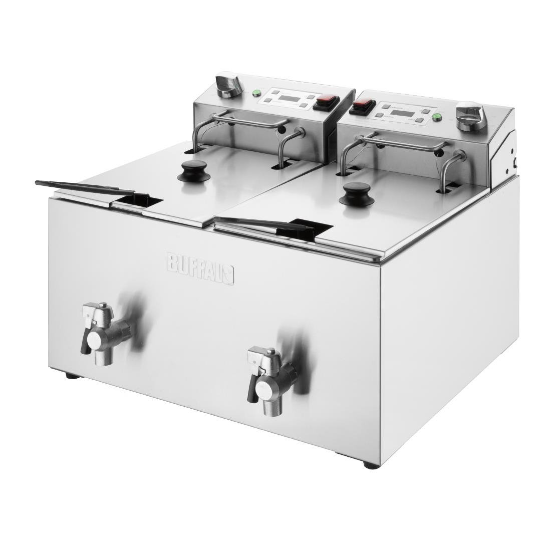 Friteuse électrique double avec minuterie Buffalo 2x8L