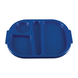 Petits plateaux repas à compartiments en polypropylène Olympia Kristallon bleus 321mm (Lot de 10) - NISBETS