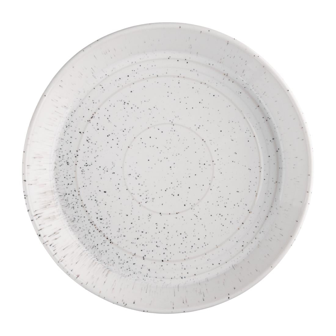 Bols plats ronds mouchetés blancs Olympia Cavolo 220mm (lot de 4)