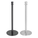 Poteaux d'accueil base plate Bolero inox brossé (lot de 2)