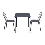 Table carrée en acier Bolero Adeline 700mm bleu ardoise